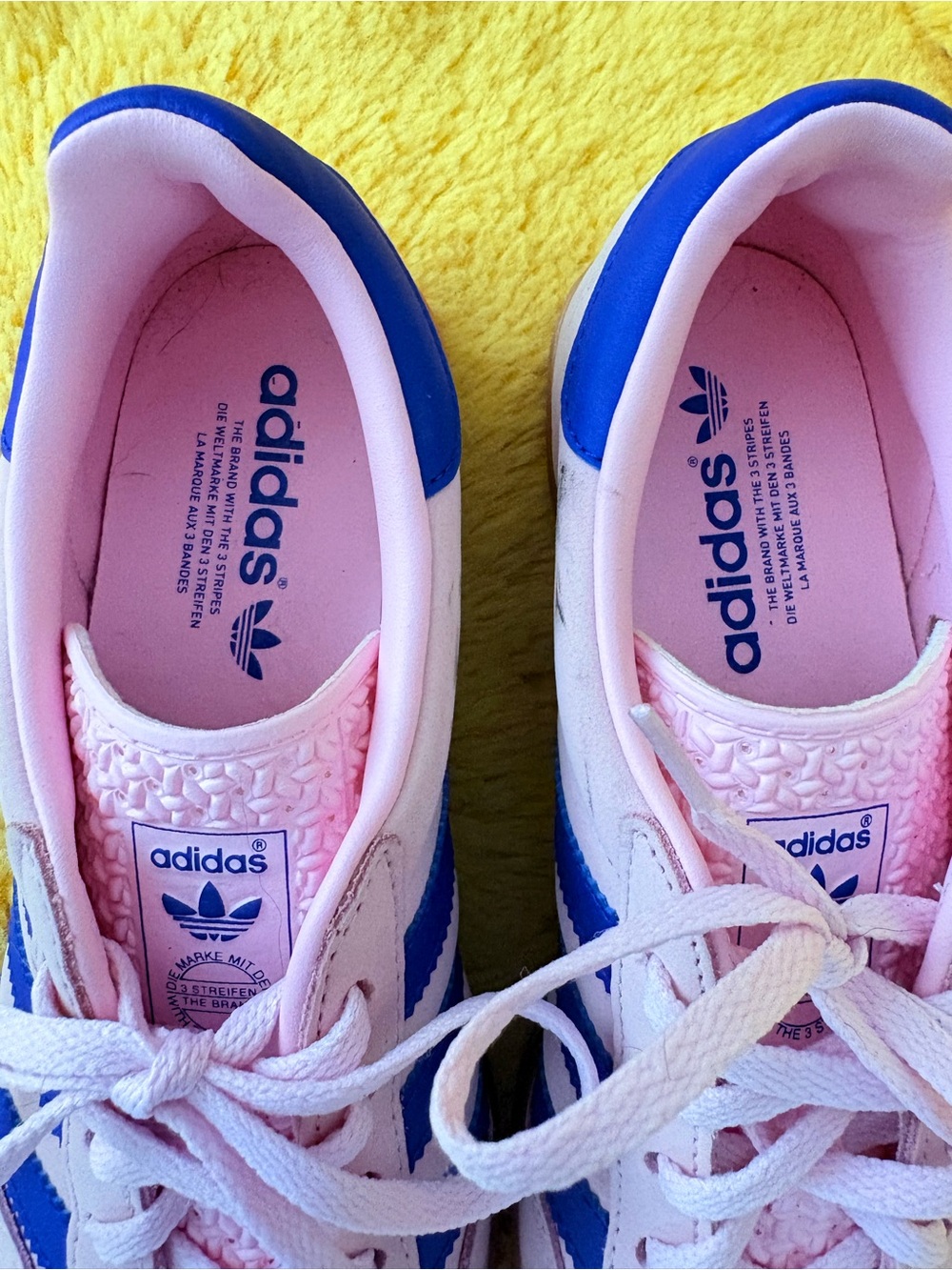 adidas  Samba Classic Sneakers - Pink with Blue Stripes - Picture 4 of 6